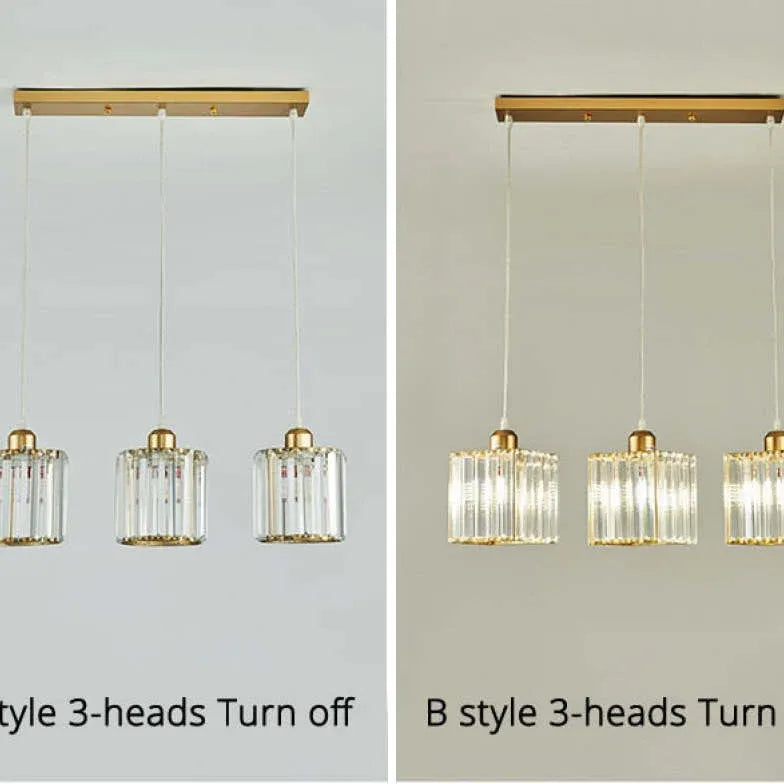 Transparent Cylindrical Glass Pendant Light