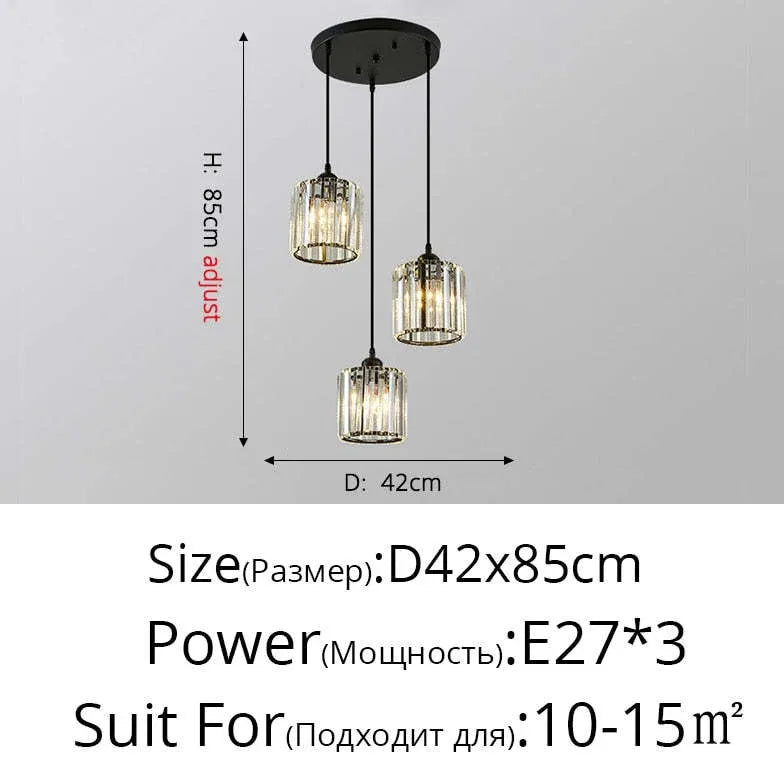 Transparent Cylindrical Glass Pendant Light