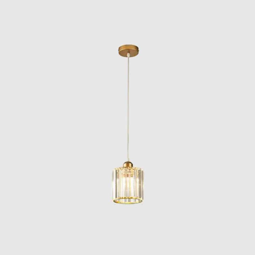 Transparent Cylindrical Glass Pendant Light