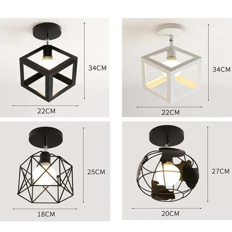 Geometric Metal Frame Black Modern Ceiling Light