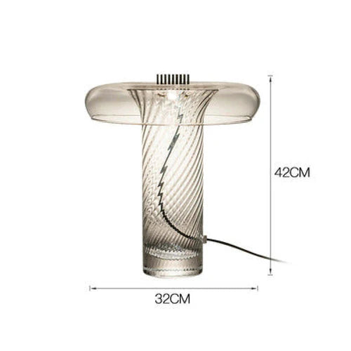 Glass Swirl Transparent Column Table Lamp