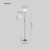 White Dual-Light Upright Plug-In Floor Lamp