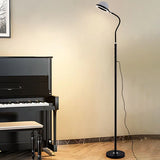 Green Lampshade Metal Pole Floor Lamp