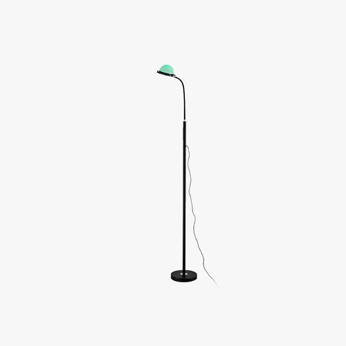 Green Lampshade Metal Pole Floor Lamp