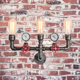 Aplique de pared industrial de metal con diseño de tubería para salón
