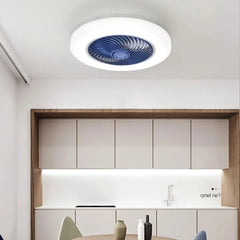 Ventilador de techo redondo con luz led moderno silencioso y con temporizador para dormitorio