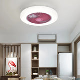 Ventilador de techo redondo con luz led moderno silencioso y con temporizador para dormitorio