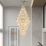 Lampara colgante para escalera de cristal gran tamaño con LED lujo