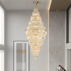 Lampara colgante para escalera de cristal gran tamaño con LED lujo
