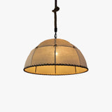 lámpara colgante retro de tela y cuerda de cáñamo