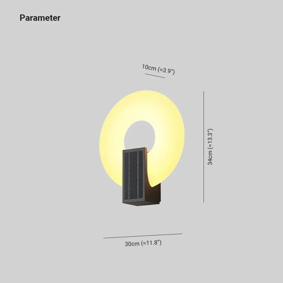 Lámparas solares de pared para exteriores con forma de anillo de bagel 