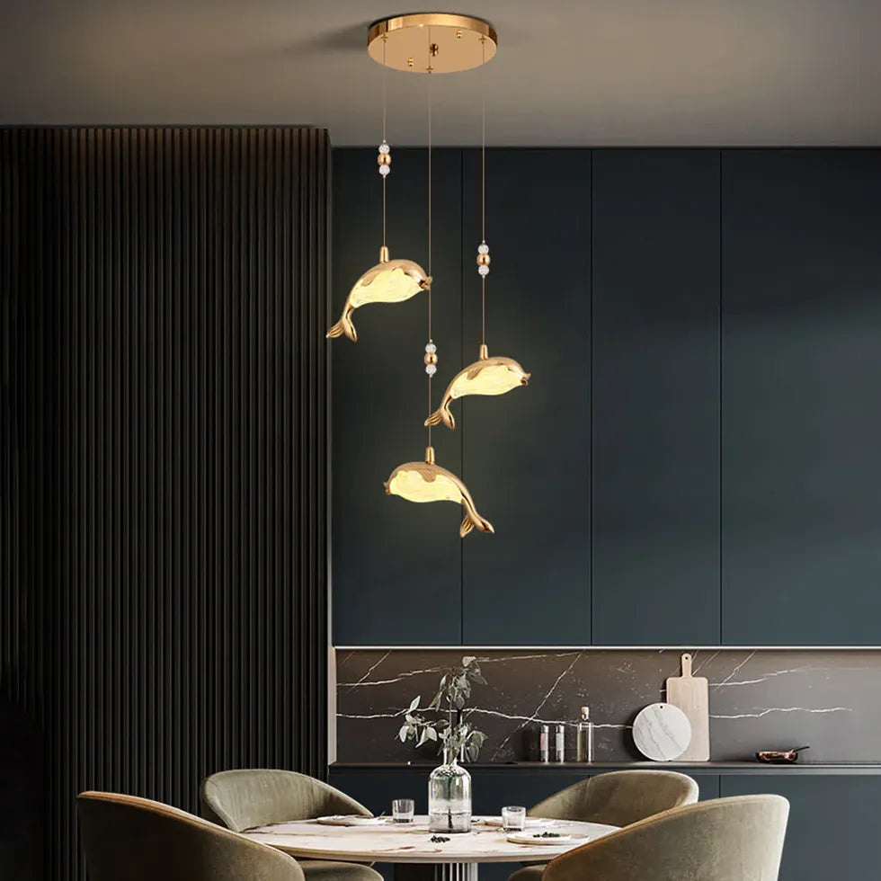 Dolphin Design Modern Minimalist Bedroom Pendant Light