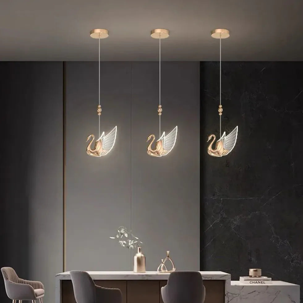 Swan Shape Modern Minimalist Bedroom Pendant Light