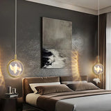 Circular Mirror Art Bedroom Gold Pendant Light