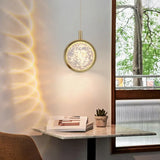 Circular Mirror Art Bedroom Gold Pendant Light