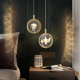 Circular Mirror Art Bedroom Gold Pendant Light