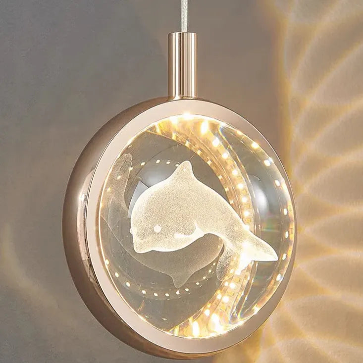 Circular Mirror Art Bedroom Gold Pendant Light