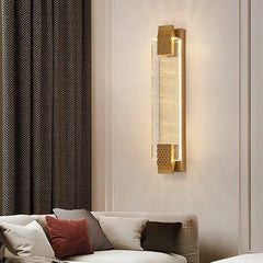 Apliques dorados de pared para dormitorio moderno de cristal