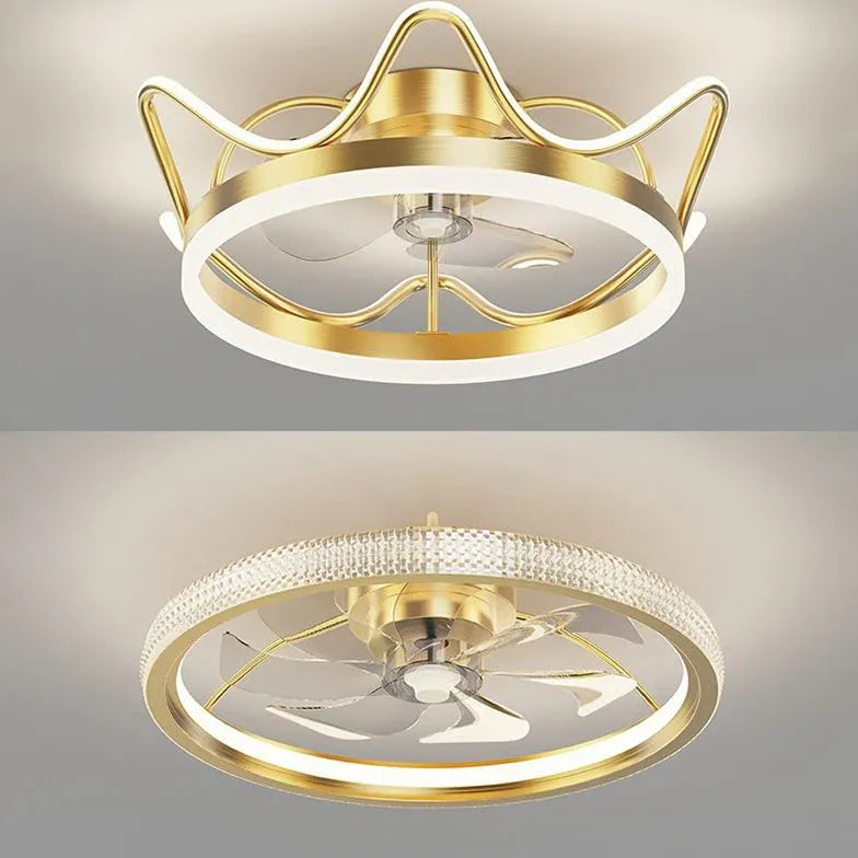 Gold Ceiling Fan for Bedroom Pendant Light