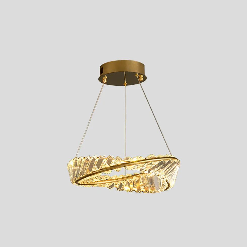 Wavy Round Ring Modern Crystal Pendant Light