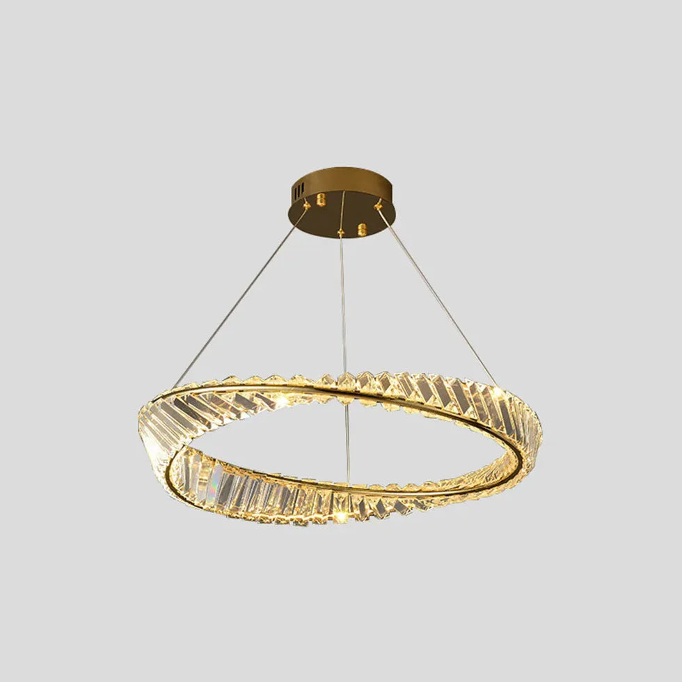 Wavy Round Ring Modern Crystal Pendant Light