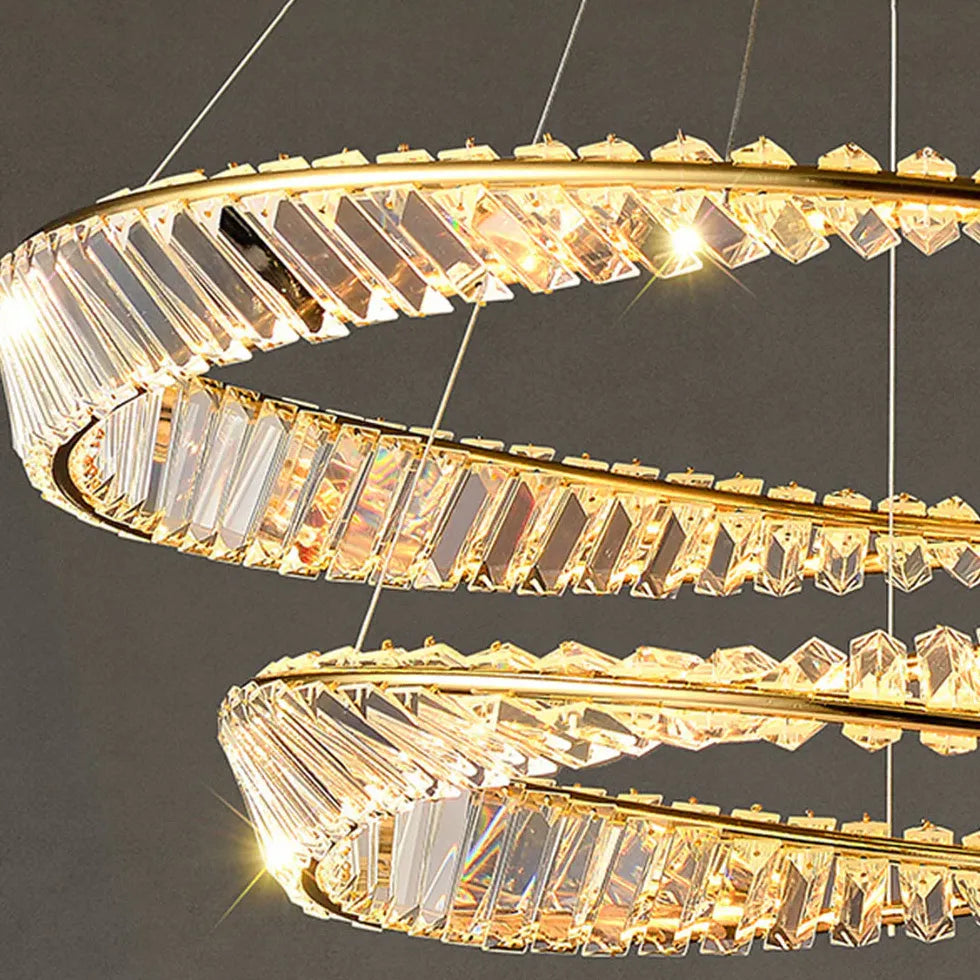 Wavy Round Ring Modern Crystal Pendant Light