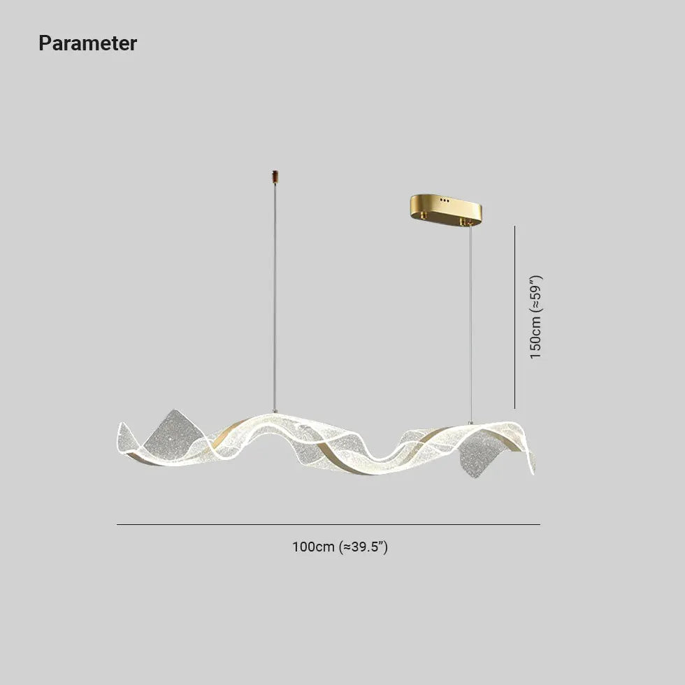 Lámpara colgante moderna de diseño aerodinámico y transparente