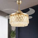 Water Drop Crystal Ceiling Fan with Light