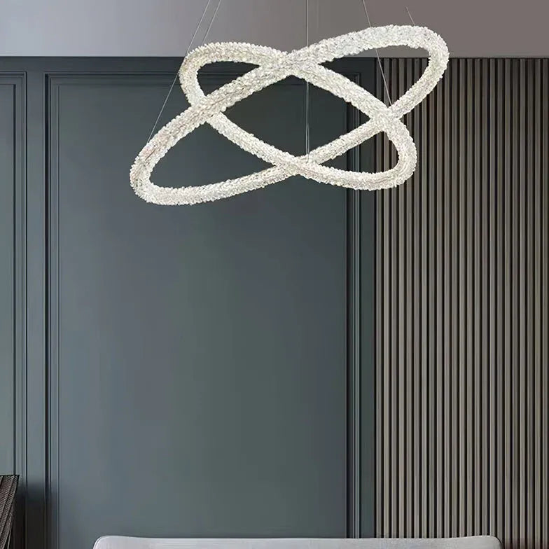 Circular Weaving Crystal Modern Pendant Light