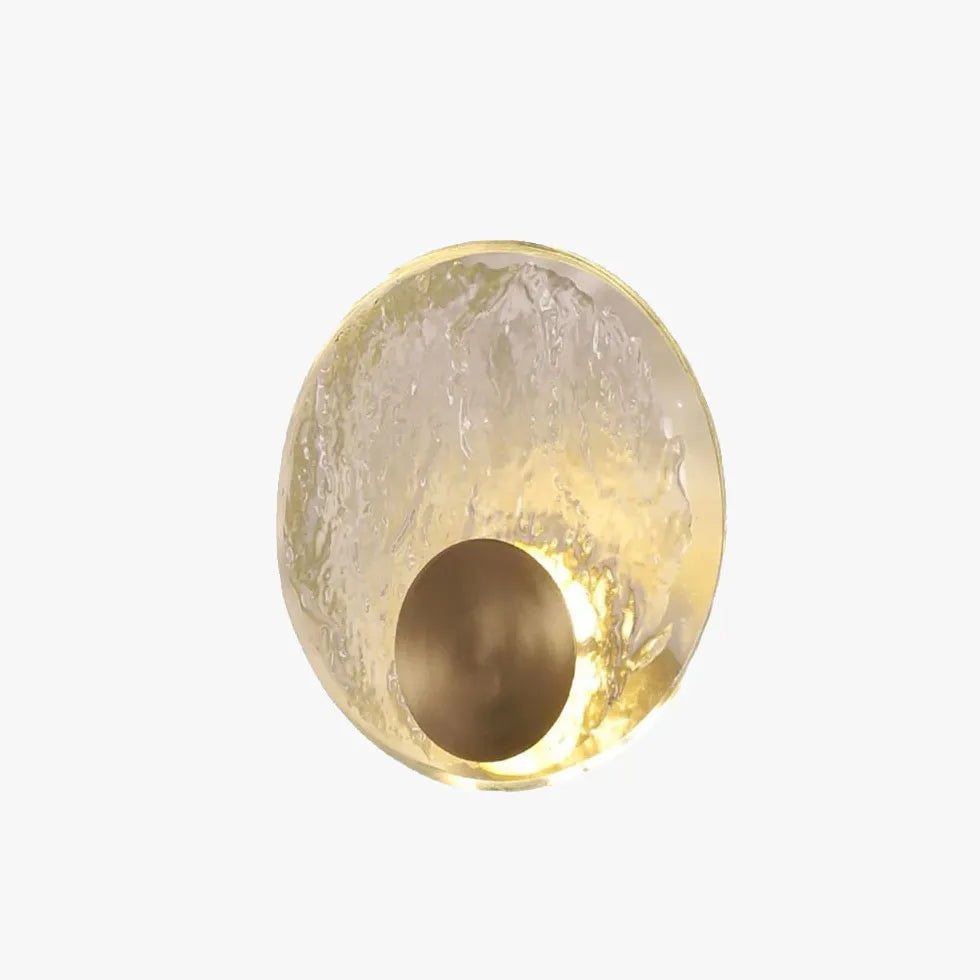 Ripple Crystal Round Gold Wall Lights