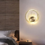 Ripple Crystal Round Gold Wall Lights