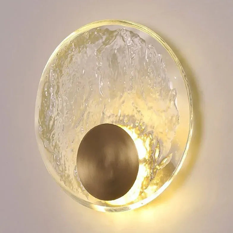 Ripple Crystal Round Gold Wall Lights