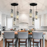 Multi-Head Cylinder Gold Crystal Modern Pendant Light