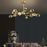 Cut Crystal Gold Modern Chandelier