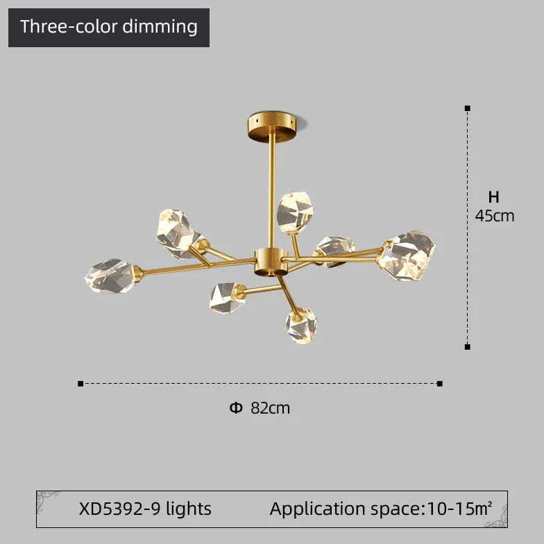 Cut Crystal Gold Modern Chandelier