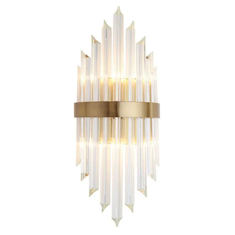 Gold Columnar Crystal Bedroom Wall Lights