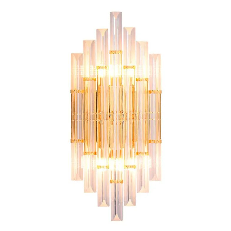 Gold Columnar Crystal Bedroom Wall Lights