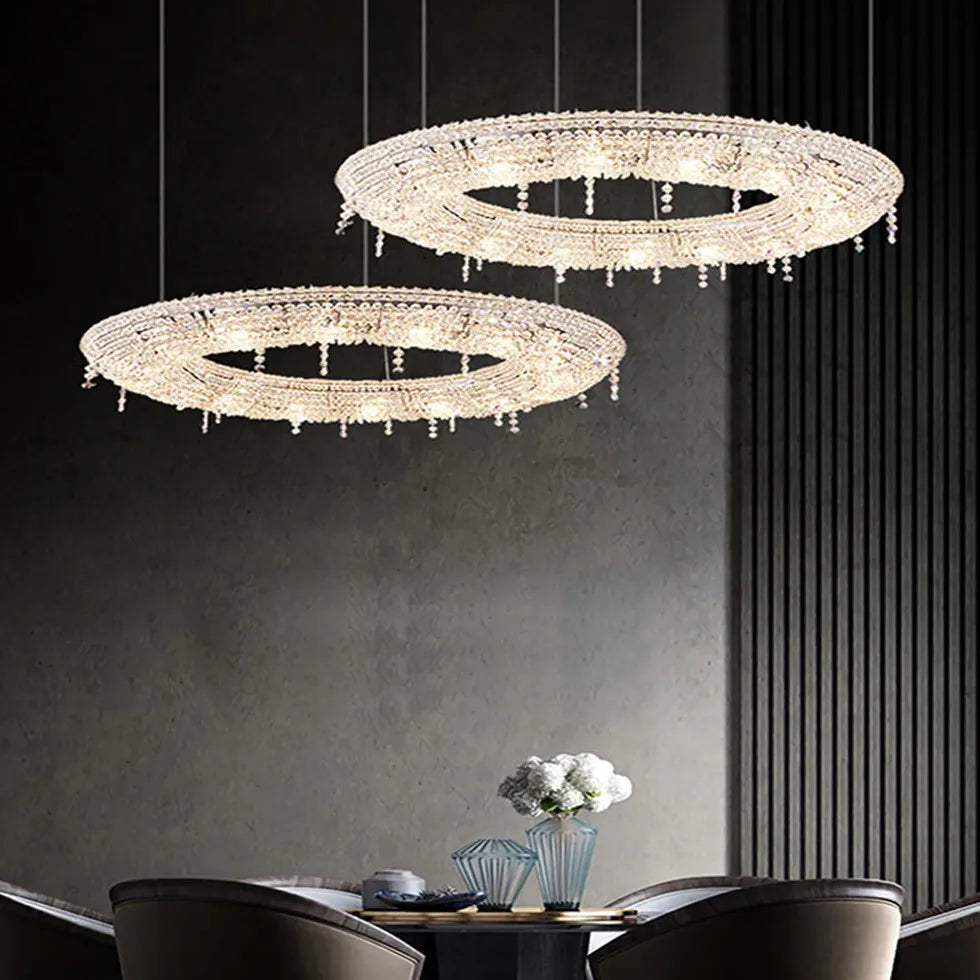 Circular Crystal Living Room Pendant Light