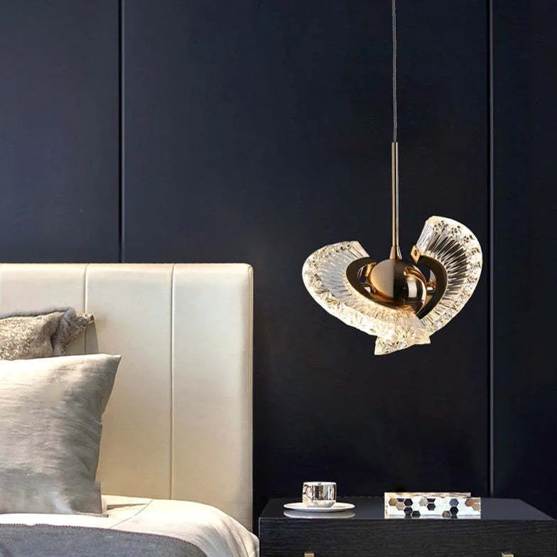 Angel Wings Shaped Crystal Pendant Light