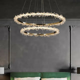 Ring Crystal Bead Modern Pendant Light