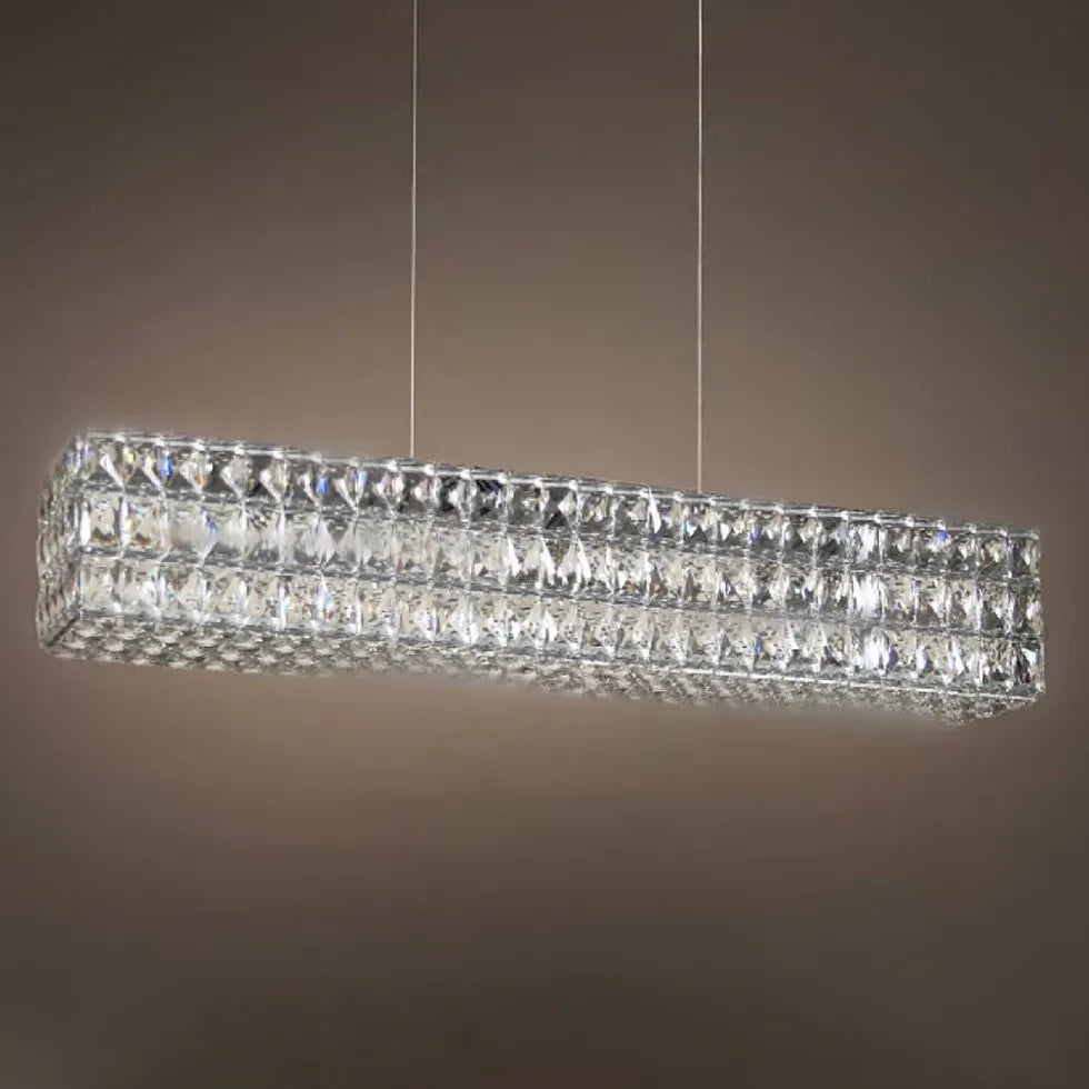 Lámpara colgante moderna de cristal de lujo con corte de diamante 