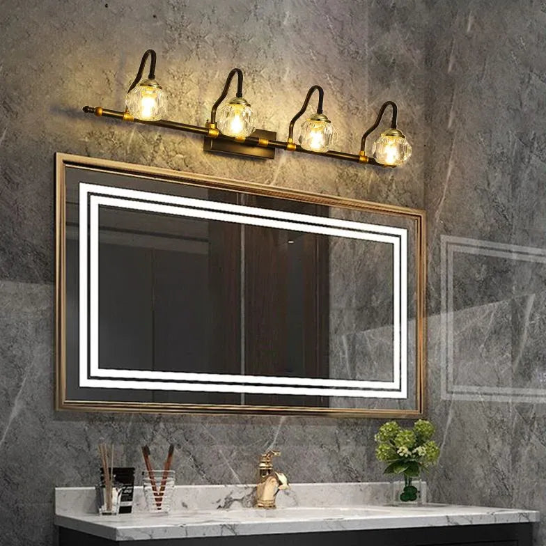 Apliques de pared para baño vintage de cristal negro 