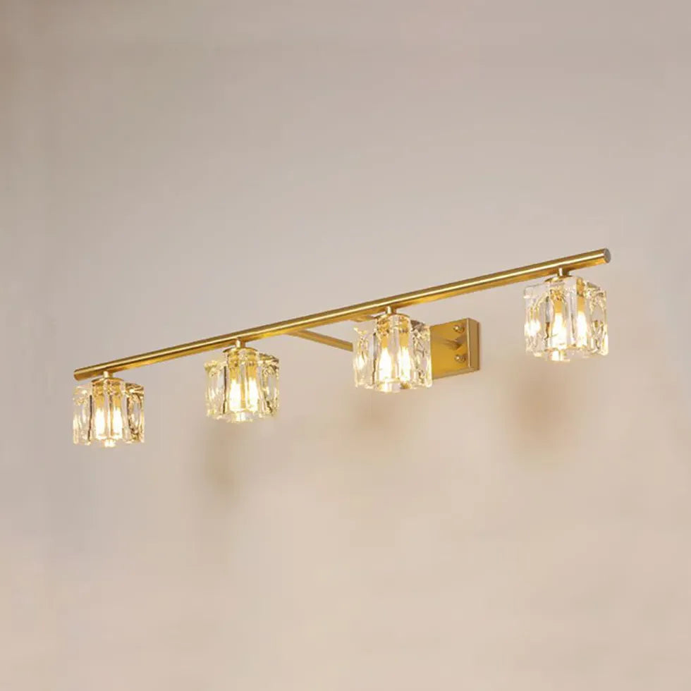 Gold Crystal Multi Arm Bathroom Wall Lights