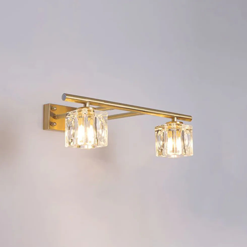 Gold Crystal Multi Arm Bathroom Wall Lights