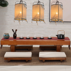 Lámpara Colgante de Lino LED Estilo Japonés Tipo Farol para Comedor