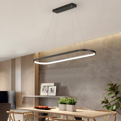 Lámpara Colgante LED Ovalada Contemporánea para Isla de Cocina Regulable