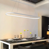 Lámpara colgante ovalada moderna con LED regulable para isla de cocina