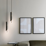 Lámpara colgante de tubo de diseño minimalista con LED y luz suave para mesita de noche