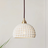 Lámpara Colgante Cerámica Blanca LED Estilo Nórdico para Comedor