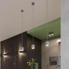 Lámpara Cilíndrica Colgante LED Diseño Minimalista para Isla de Cocina